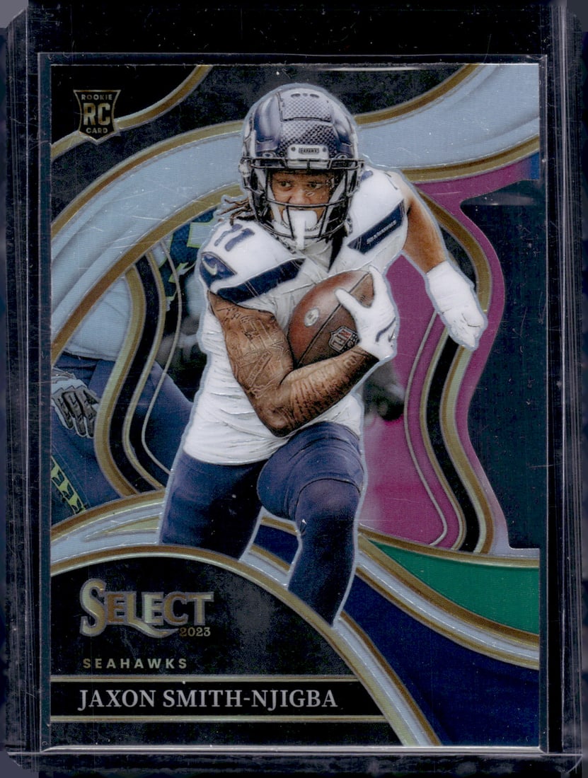 Jaxon Smith-Njigba Rookie Card Black/Green Prizm Die Cut 2023 Panini Select #259 (1 of 2)