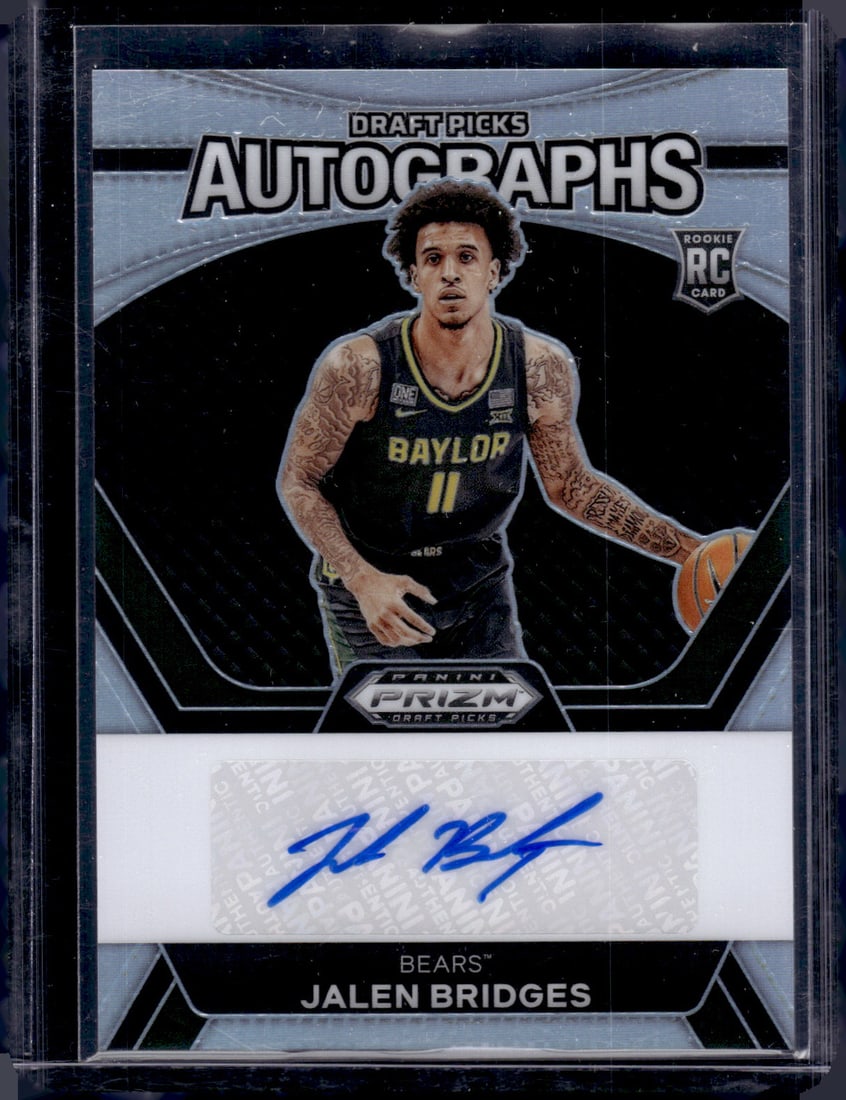 Jalen Bridges Silver Prizm Rookie Auto 2024 Prizm Draft Picks #DPA-JBG Baylor Bears (1 of 2)