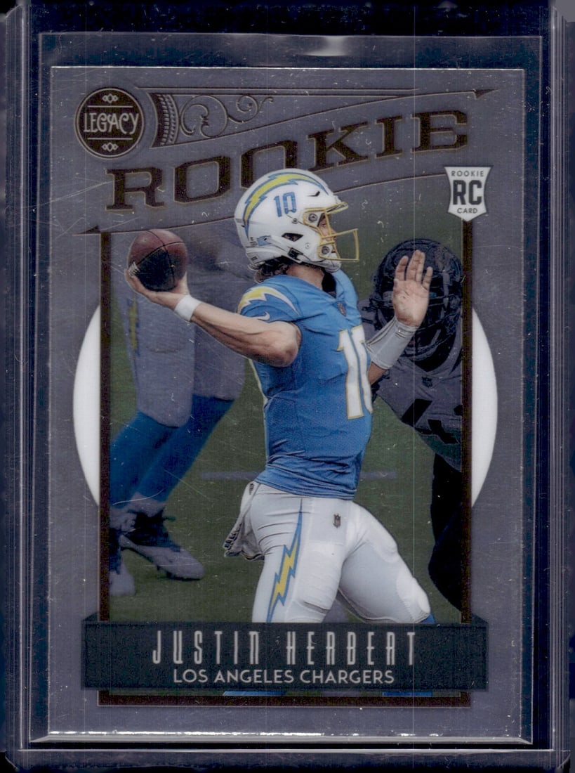 Justin Herbert Rookie Card 2020 Panini Chronicles Legacy #203 Chargers Football Card (1 of 2)