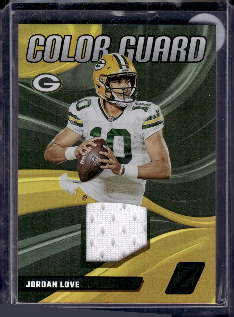 Jordan Love Color Guard Patch 2023 Panini Zenith #CG-4 Green Bay Packers (1 of 2)