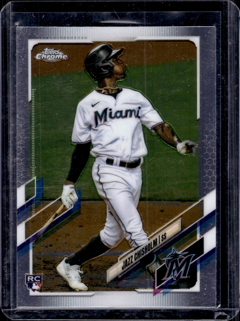 Jazz Chisholm Rookie Card 2021 Topps Chrome #144 Marlins, Yankees (1 of 2)