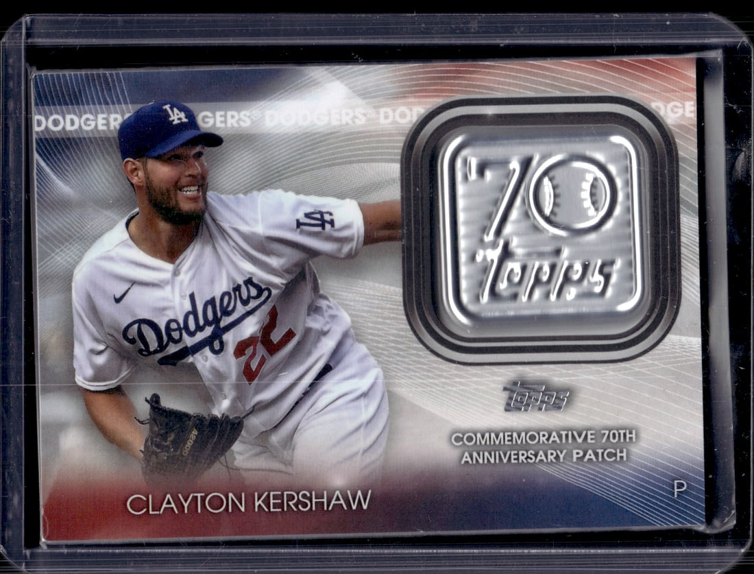 Clayton Kershaw Commemorative 70th Anniversary Patch 2021 Topps #70LP-CK Dodgers (1 of 2)