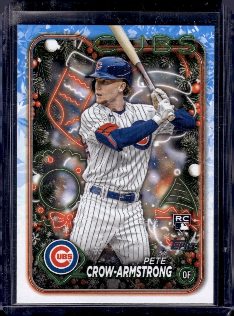 Pete Crow-Armstrong Rookie Card 2024 Topps Holiday #H136 Cubs Baseball Card: Topps Baseball MLB Trading & Sports Cards, Sports Cards for Sale Near Me, World Series & Hall of Fame Players Memorabilia, Refractors, X-Fractors, Numbered, SP, SSP, Valuable Auction Memorabilia Lots 