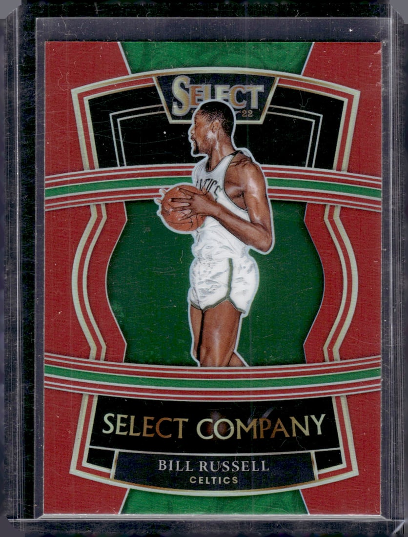 Bill Russell Select Company Red Prizm 2021-22 Panini Select #16 Boston Celtics (1 of 2)