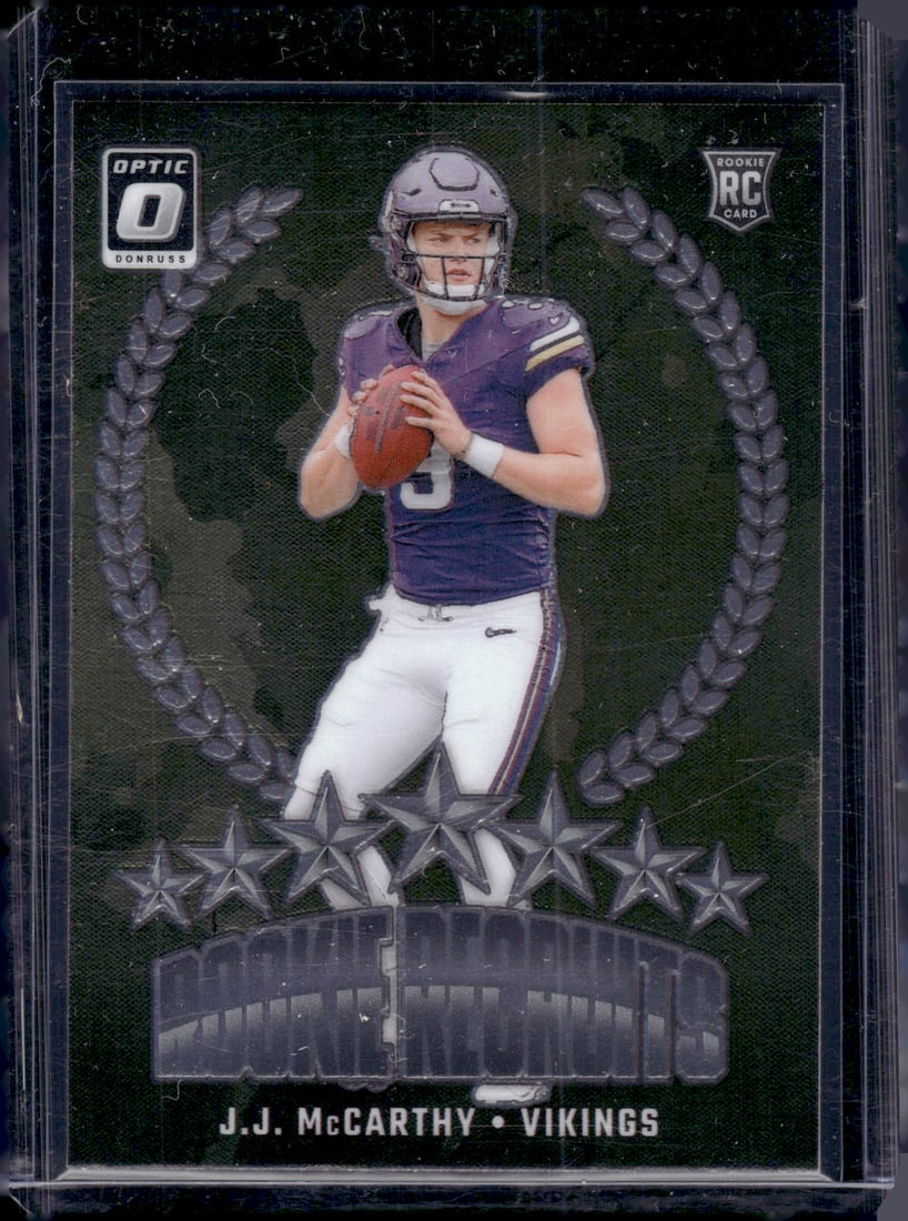 JJ McCarthy Rookie Recruits 2024 Donruss Optic #11 Vikings: Donruss Optic Football NLF Trading & Sports Cards, Sports Cards for Sale Near Me, Valuable Memorabilia Auction Lots Sold On Line, SP, SSP