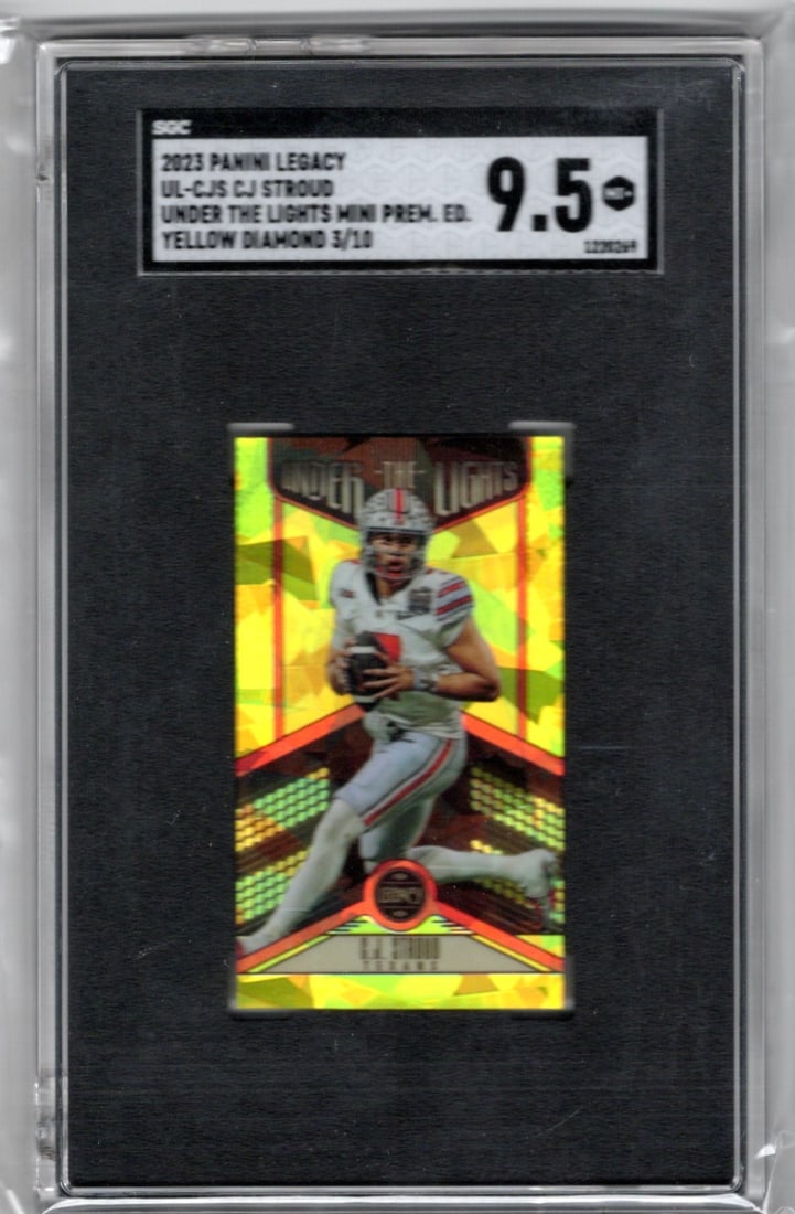 Cj Stroud Rookie Card Yellow Diamond Mini /10 2023 Panini Legacy #UL-CJS SGC 9.5 (1 of 2)