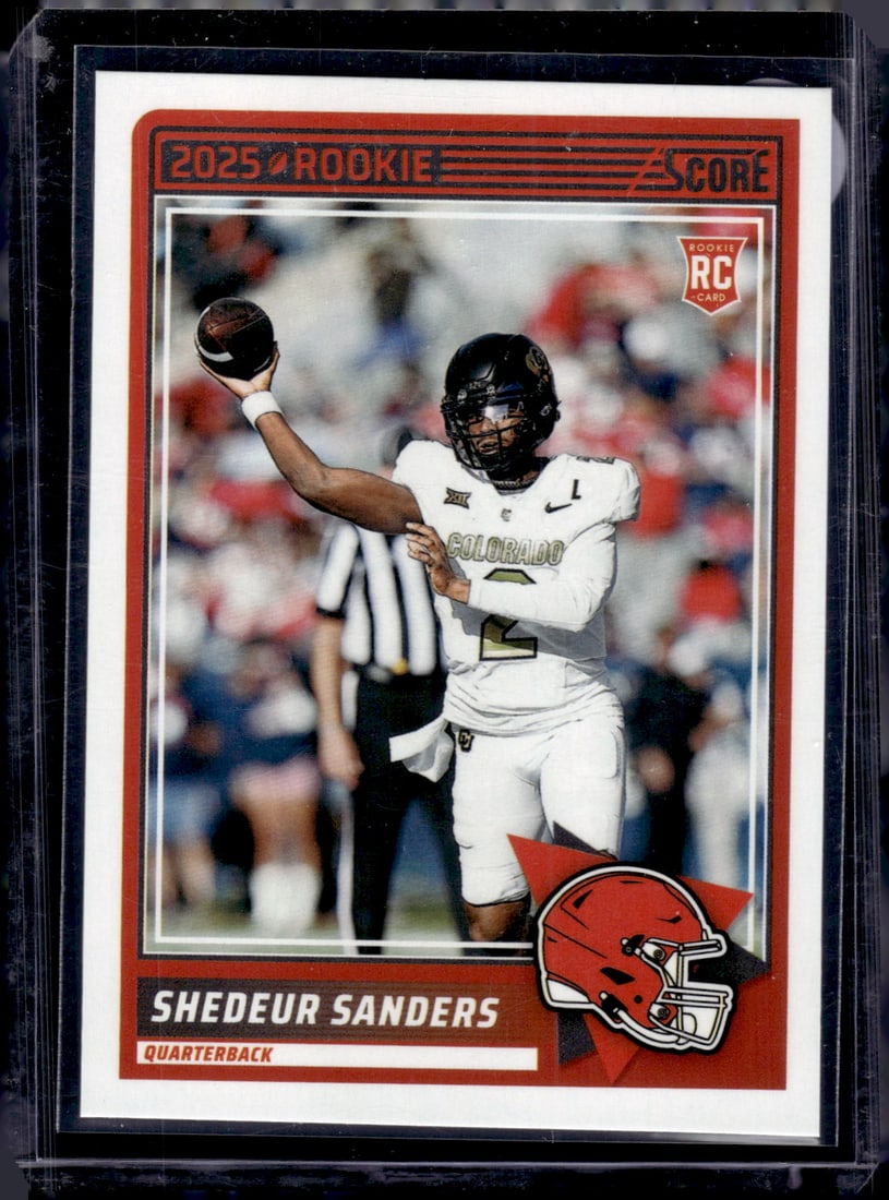 Shedeur Sanders Rookie Card 2025 Panini Score #15 Cleveland Browns: Panini Select, Prizm, Mosaic, Contenders, Zenith, Phoenix, Illusions, Absolute, Rookie NFL Sports Trading Cards, SP, SSP, Cards, Football Cards for Sale Near Me, Superbowl & Hall of Fame Player Cards,