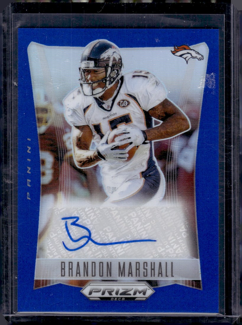 Brandon Marshall Blue Prizm Auto /49 2024 Panini Prizm Deca #S-BML Denver Broncos (1 of 2)
