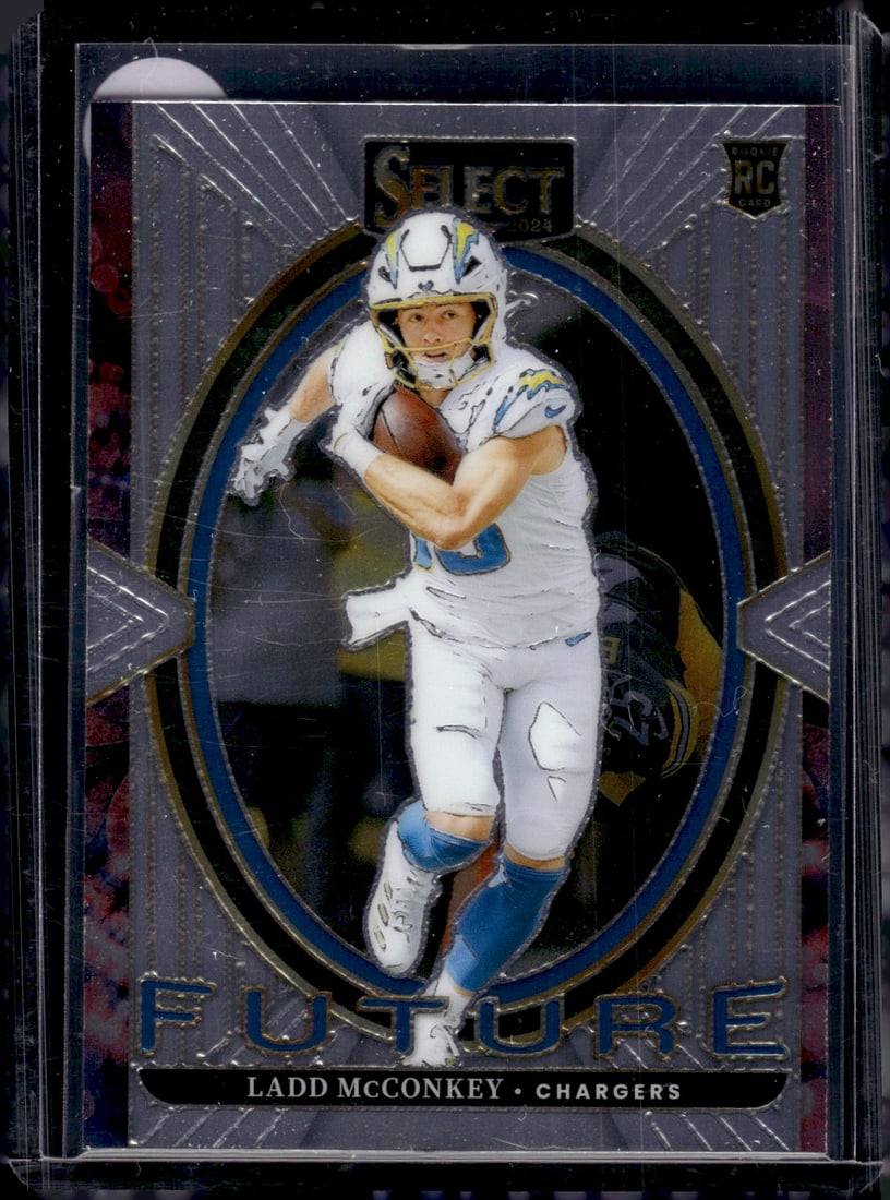 Ladd McConkey Rookie Card Future 2024 Panini Select #19 Chargers: Panini Select, Prizm, Mosaic, Contenders, Zenith, Phoenix, Illusions, Absolute, Rookie NFL Sports Trading Cards, SP, SSP, Cards, Football Cards for Sale Near Me, Superbowl & Hall of Fame Player Cards,