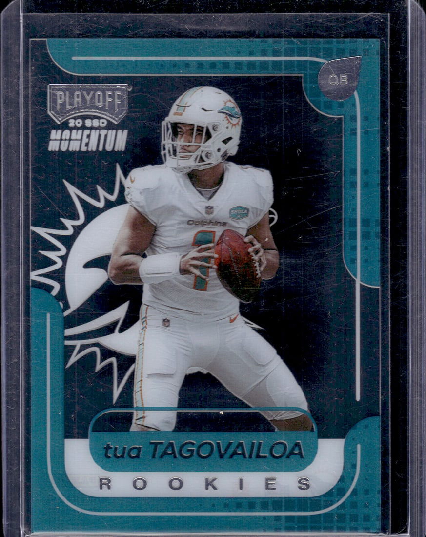 Tua Tagovailoa Rookie Card 2020 Chronicles Playoff #M-2 Dolphins: Panini Select, Prizm, Mosaic, Contenders, Zenith, Phoenix, Illusions, Absolute, Rookie NFL Sports Trading Cards, SP, SSP, Cards, Football Cards for Sale Near Me, Superbowl & Hall of Fame Player Cards,