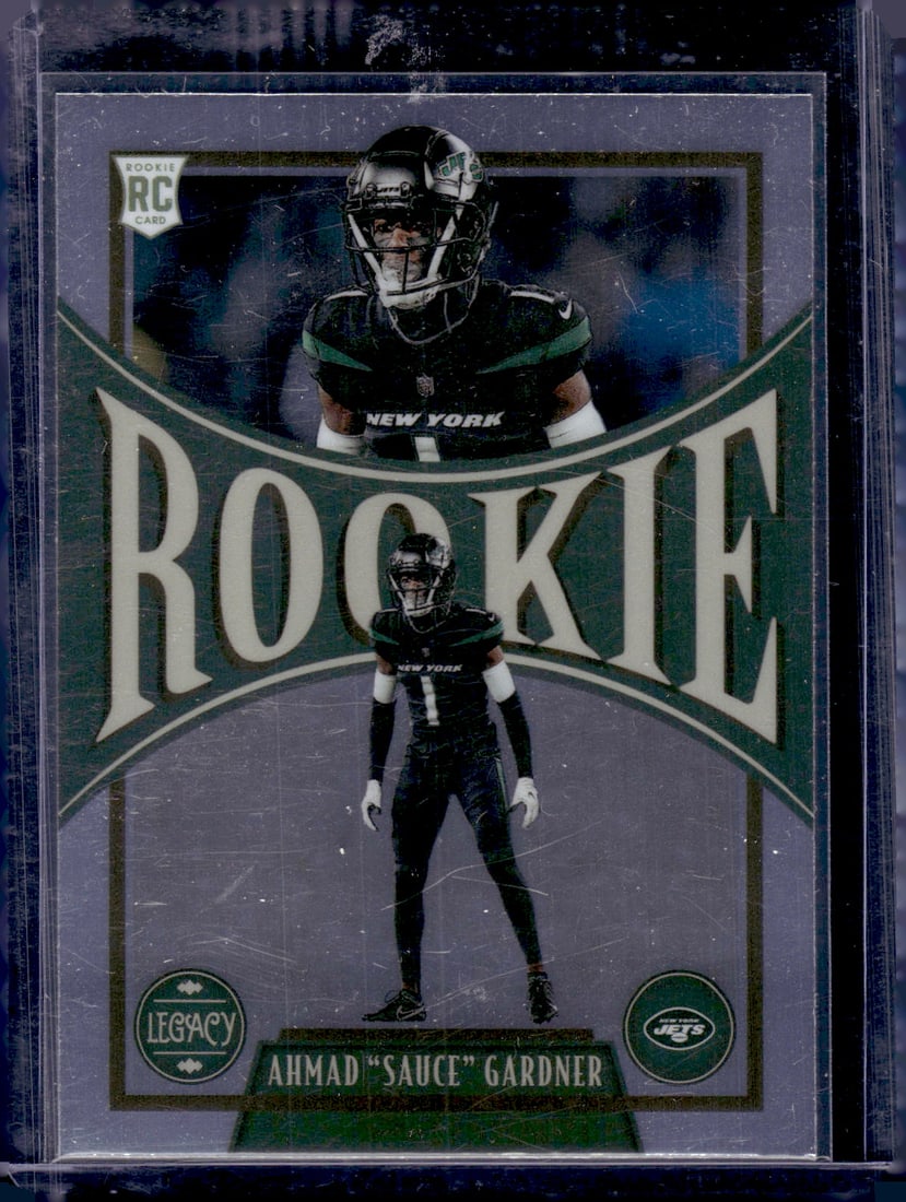 Ahmad 'Sauce' Gardner Rookie Card 2022 Chronicles Legacy #216 New York Jets: Panini Select, Prizm, Mosaic, Contenders, Zenith, Phoenix, Illusions, Absolute, Rookie NFL Sports Trading Cards, SP, SSP, Cards, Football Cards for Sale Near Me, Superbowl & Hall of Fame Player Cards,