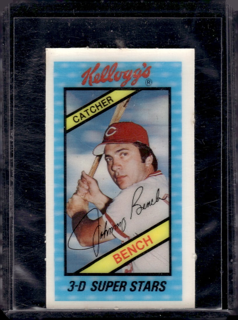 Johnny Bench 3-D Super Stars 1980 Kellogg's #52 Reds Baseball Card (1 of 2)