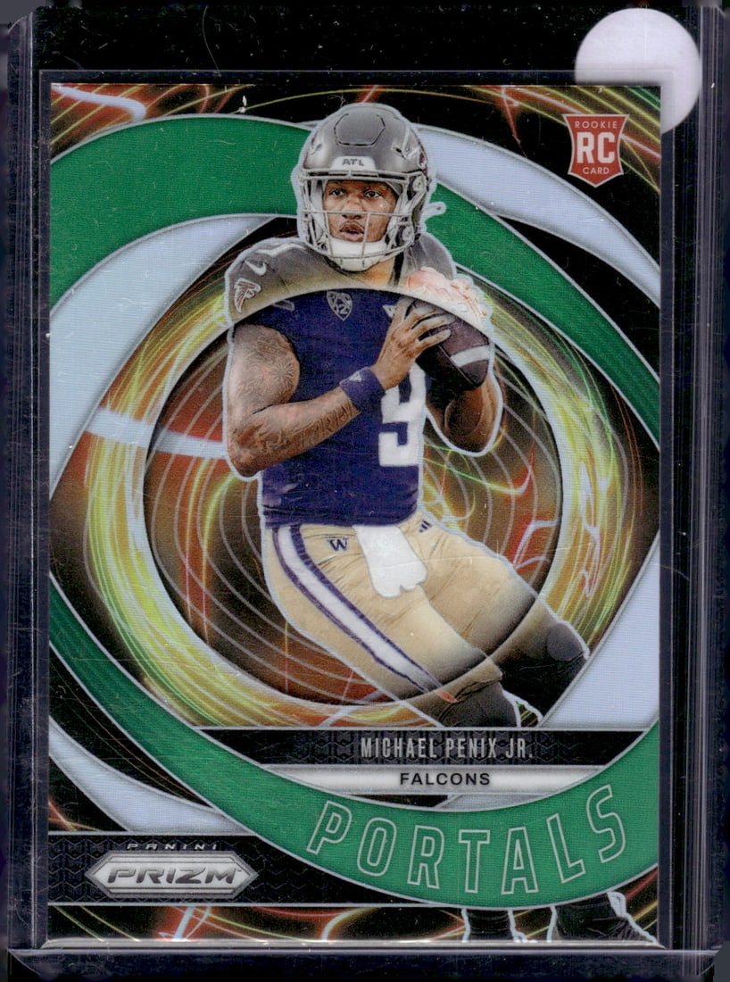 Michael Penix Jr. Rookie Card Portals Green Prizm 2024 Panini Prizm #6 Falcons (1 of 2)