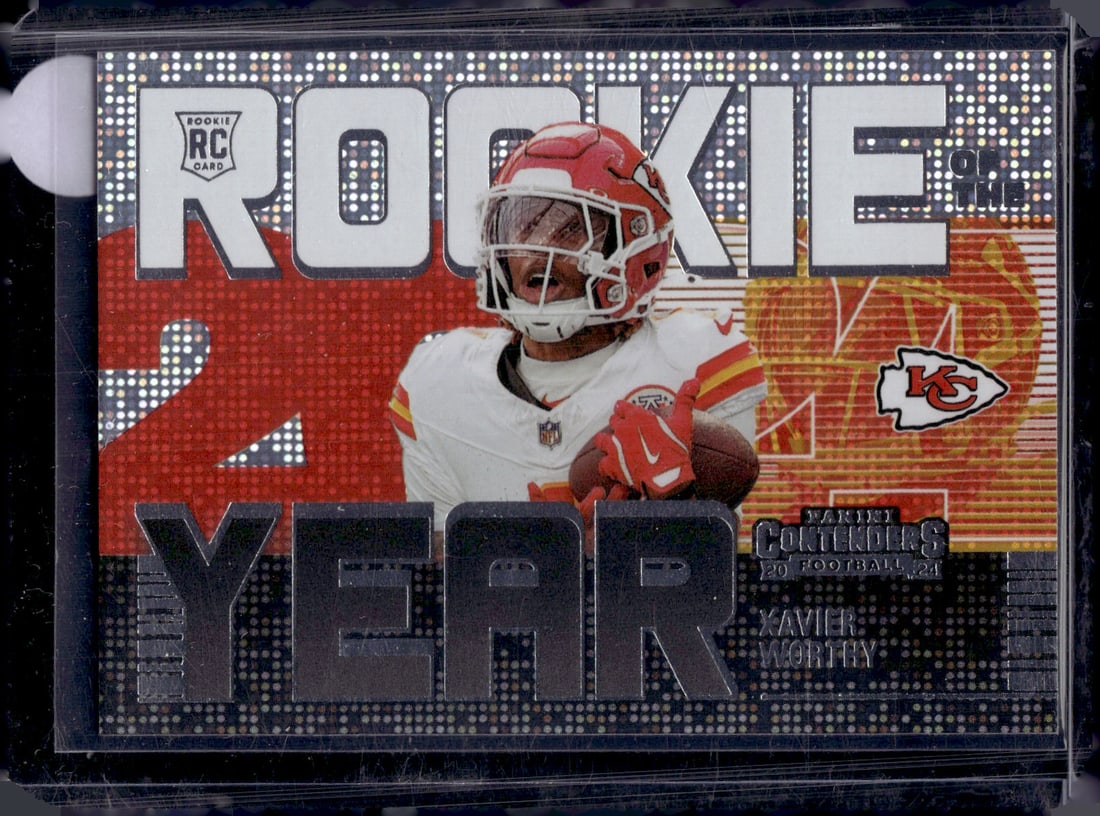Xavier Worthy Rookie of the Year 2024 Panini Contenders #6 Chiefs (1 of 2)