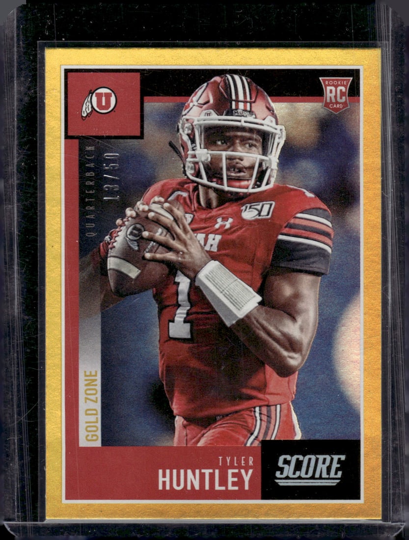 Tyler Huntley Rookie Card Gold Zone /50 2020 Panini Score #370 Ravens, Utah Utes: Panini Select, Prizm, Mosaic, Contenders, Zenith, Phoenix, Illusions, Absolute, Rookie NFL Sports Trading Cards, SP, SSP, Cards, Football Cards for Sale Near Me, Superbowl & Hall of Fame Player Cards,