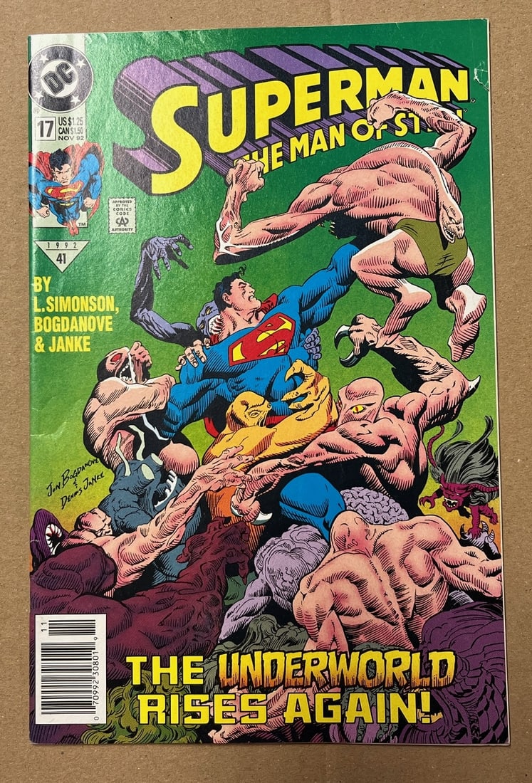 Superman Vintage DC Comic Book, 1992 #17 NOV, 1st Cameo Appearance of Doomsday (1 of 3)