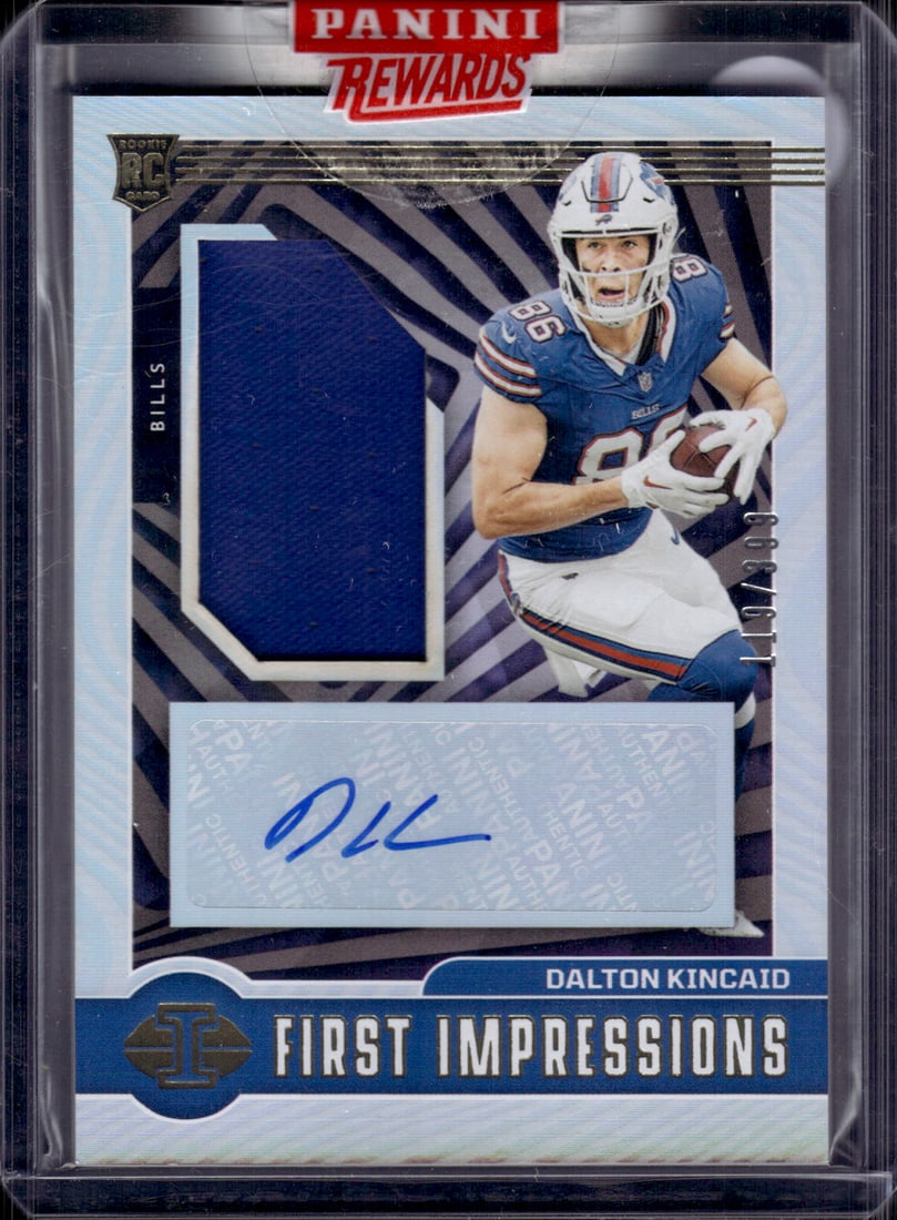 Dalton Kincaid Rookie Patch Auto /399 2023 Panini Illusions #107 Buffalo Bills (1 of 2)