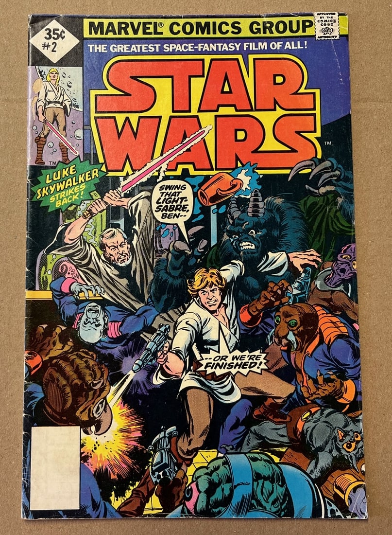Star Wars Vintage Marvel Comic Book, #2 1977, 2nd Edition, Slight Creases otherwise Great (1 of 3)
