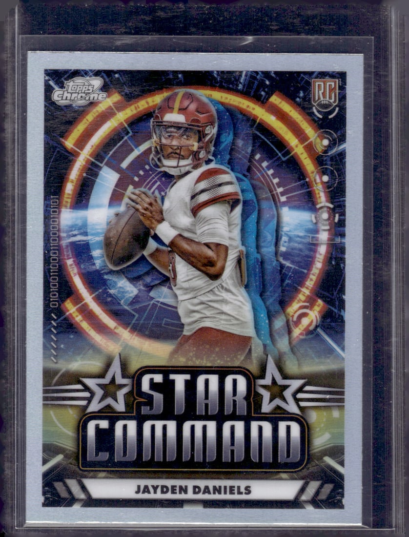 Jayden Daniels Rookie Card Star Command Refractor 2024 Topps Chrome #SC-25 (1 of 2)
