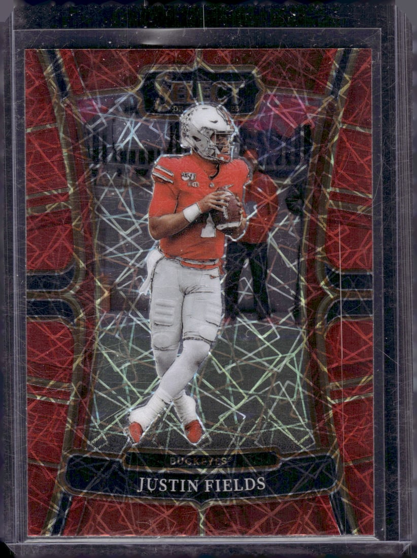 Justin Fields Red Lazer Prizm 2023 Select Draft Picks #38 Ohio State, Jets (1 of 2)