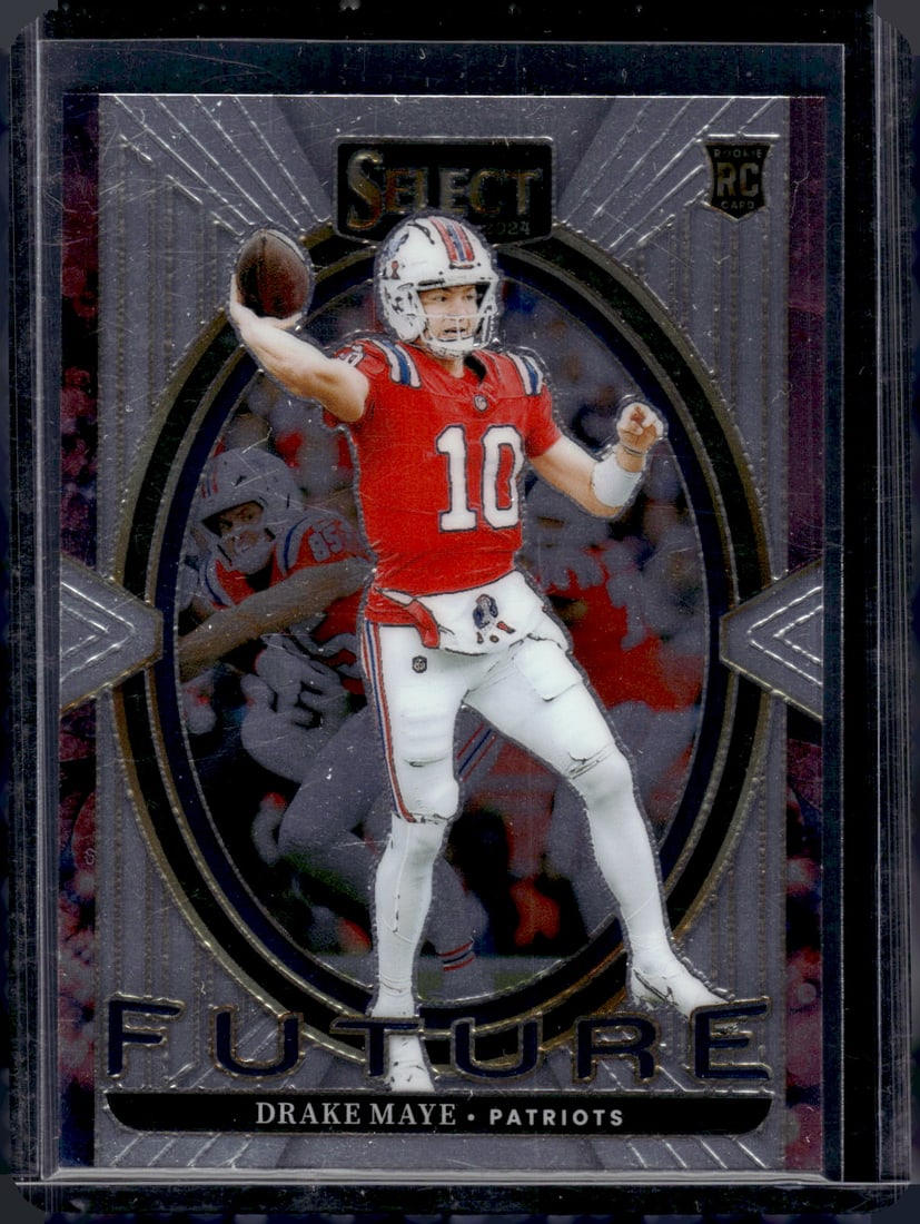 Drake Maye Rookie Card Future 2024 Panini Select #5 Patriots Football Card: Panini Select, Prizm, Mosaic, Contenders, Zenith, Phoenix, Illusions, Absolute, Rookie NFL Sports Trading Cards, SP, SSP, Cards, Football Cards for Sale Near Me, Superbowl & Hall of Fame Player Cards,
