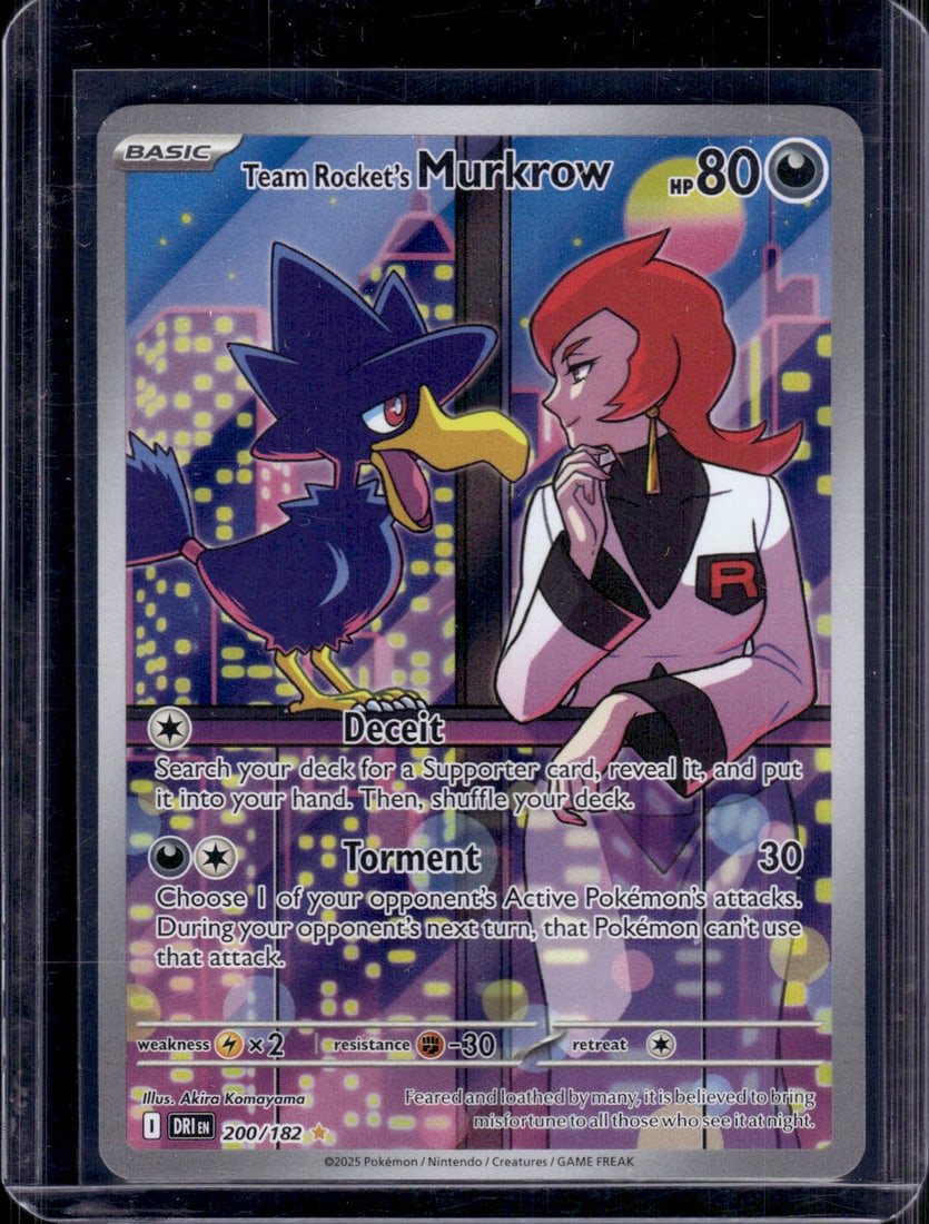 2025 Pokemon Destined Rivals Team Rocket's Murkrow Illustration Rare #200 (1 of 2)