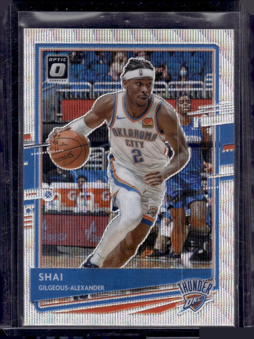Shai Gilgeous-Alexander Silver Wave Prizm 2020-21 Donruss Optic #143 OKC Thunder (1 of 2)