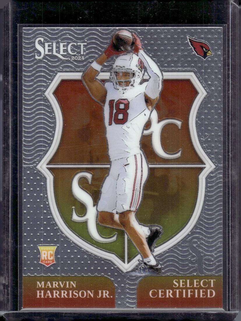Marvin Harrison Jr. Rookie Card Select Certified 2024 Panini Select #5 Arizona Cardinals: Panini Select, Prizm, Mosaic, Contenders, Zenith, Phoenix, Illusions, Absolute, Rookie NFL Sports Trading Cards, SP, SSP, Cards, Football Cards for Sale Near Me, Superbowl & Hall of Fame Player Cards,