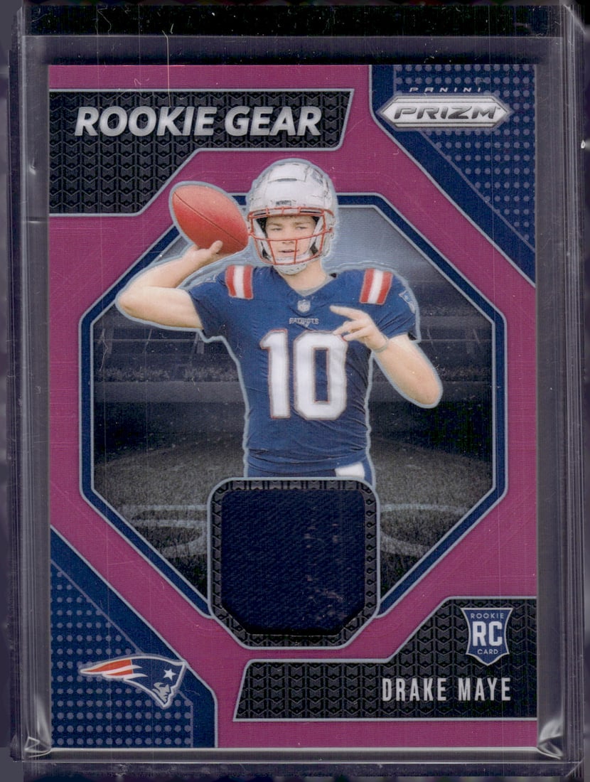 Drake Maye Pink Prizm Rookie Card Patch 2024 Panini Prizm #RG-DME Patriots NFL (1 of 2)