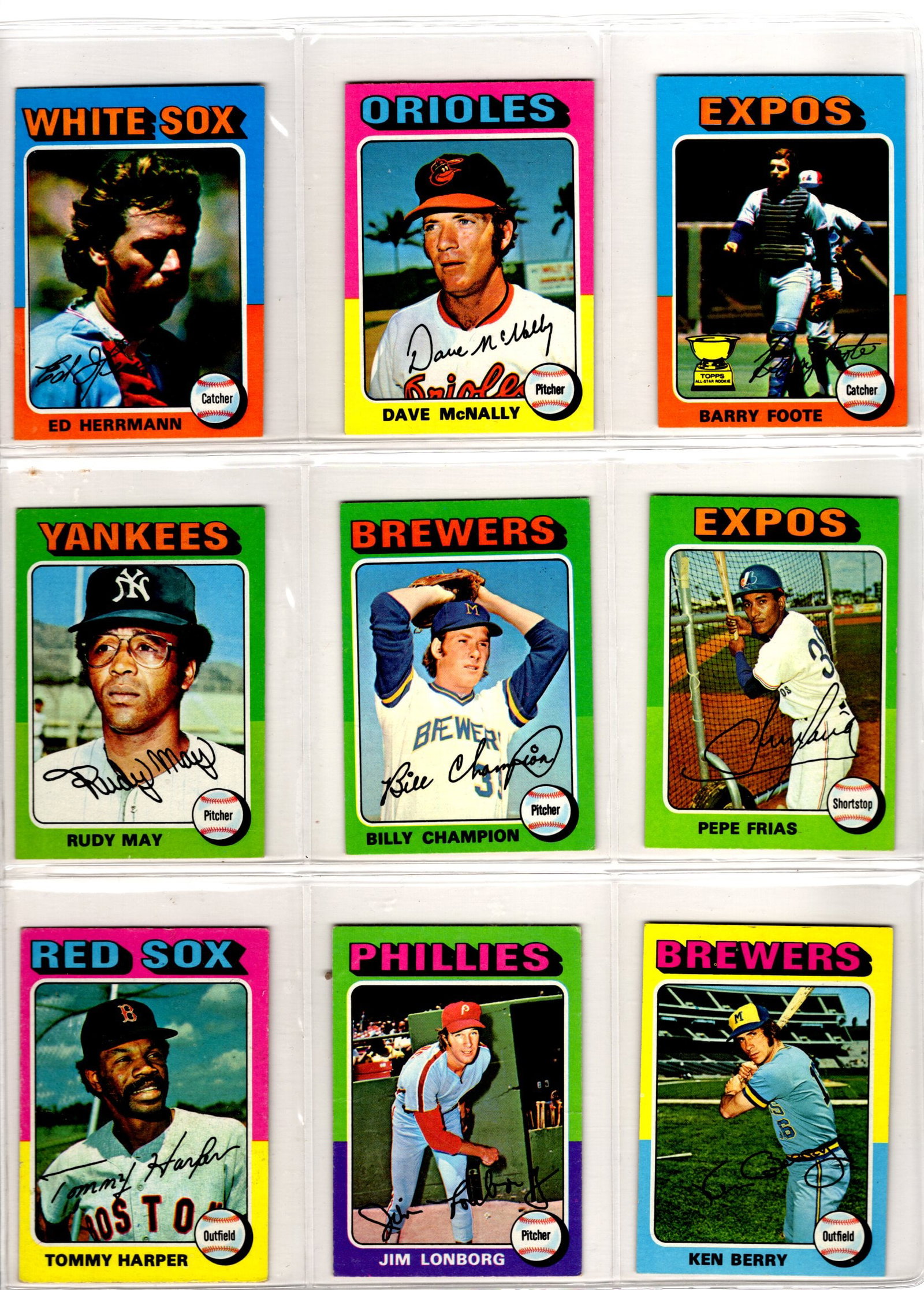 Lot of 9 1975 Topps Mini Baseball Cards. All Different Vintage Baseball Cards (1 of 2)