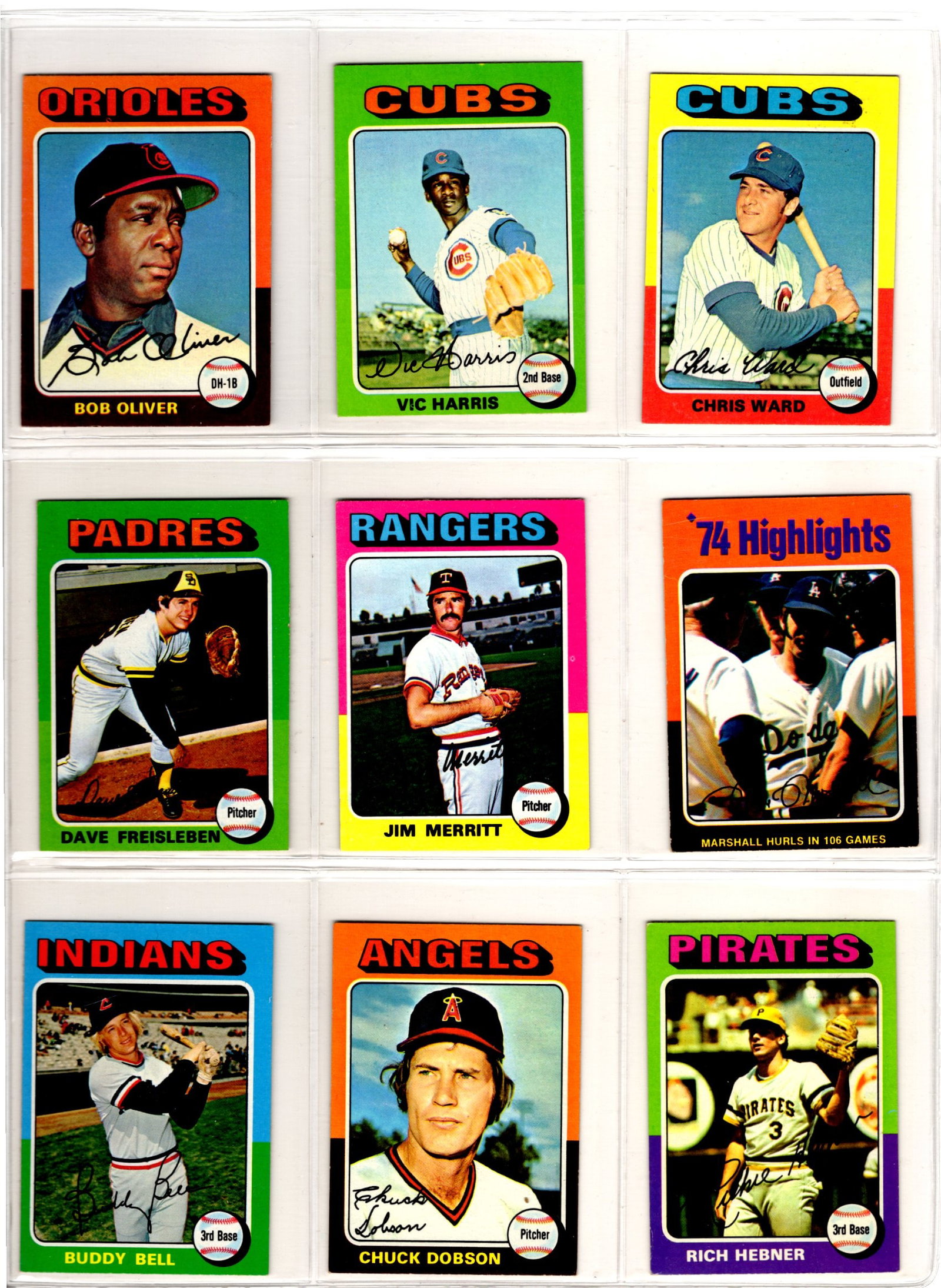 Lot of 9 1975 Topps Mini Baseball Cards. All Different Vintage Baseball Cards (1 of 2)