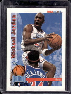 Michael Jordan All Star Weekend 1992-93 NBA Hoops #298 Chicago Bulls: Panini Select, Prizm, Mosaic, Contenders, Revolution, Phoenix, NBA Hoops, Rookie NFL Sports Trading Cards, Silver, SP, SSP, Wave Prizms, Numbered Cards, Basketball sports Cards for Sale Near Me, NBA C