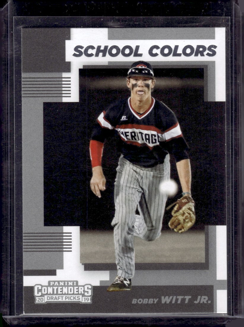 Bobby Witt Jr. School Colors 2019 Panini Contenders Draft Picks #4 Royals: Panini Baseball MLB Trading & Sports Cards, Sports Cards for Sale Near Me, Prizm, Mosaic, Select, SP, SSP, Auction Memorabilia Lots for Sale On Line, World Series & Hall of Fame Players
