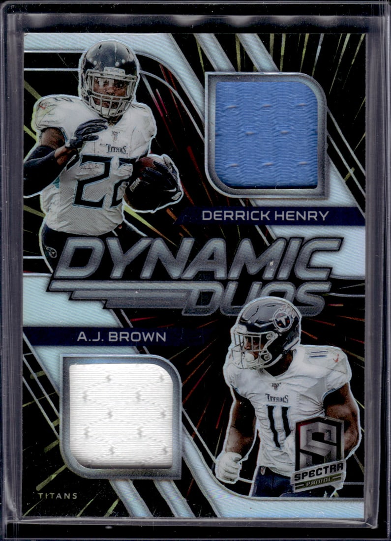 Derrick Henry/Aj Brown Dual Player Worn Patch /60 2020 Panini Spectra #12 Football Card (1 of 2)