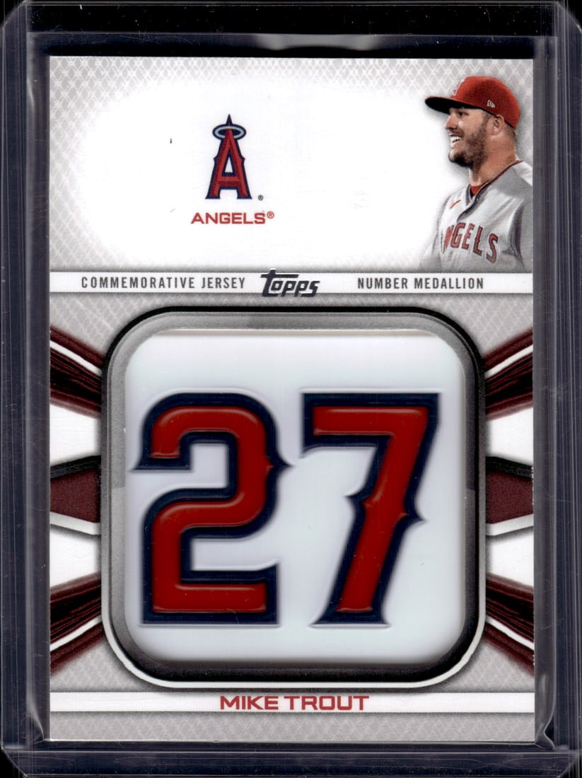 Mike Trout Commemorative Jersey Medallion Patch 2022 Topps #JNM-MT Angels (1 of 2)