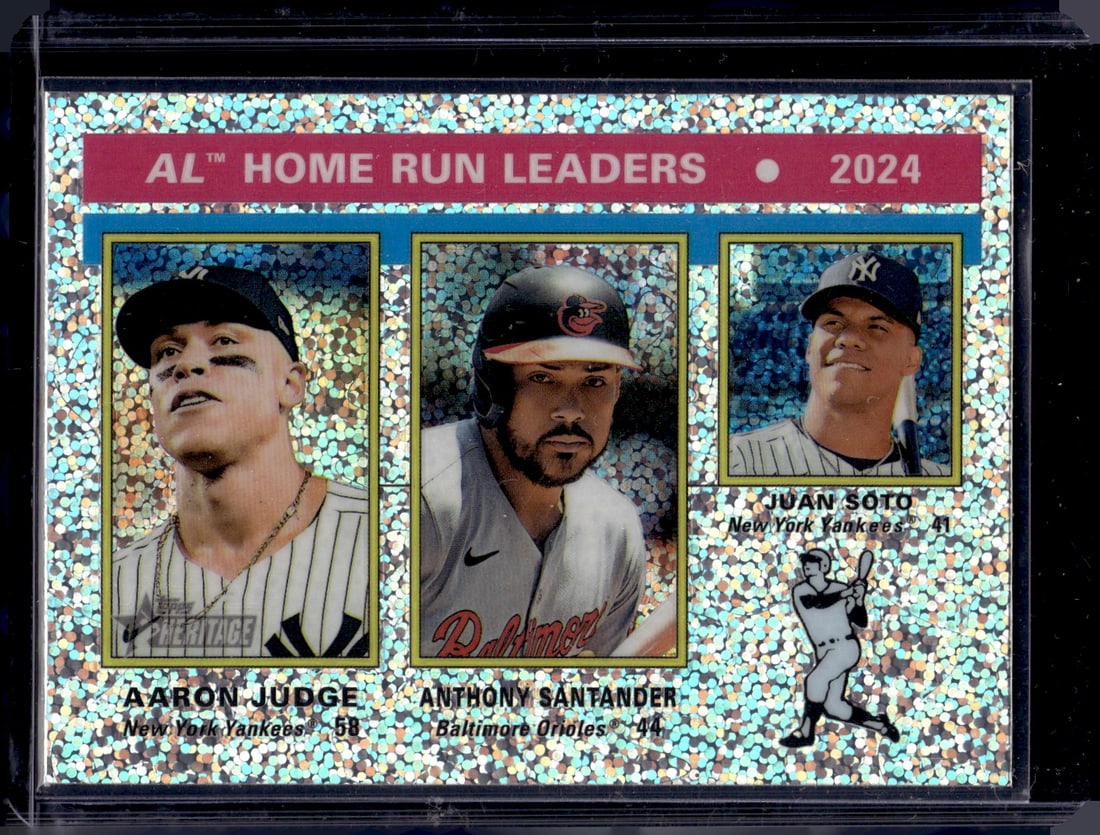 AL HR Leaders Aaron Judge, Soto Sparkle Refractor 2025 Topps Heritage #194: Topps Baseball MLB Trading & Sports Cards, Sports Cards for Sale Near Me, World Series & Hall of Fame Players Memorabilia, Refractors, X-Fractors, Numbered, SP, SSP, Valuable Auction Memorabilia Lots 