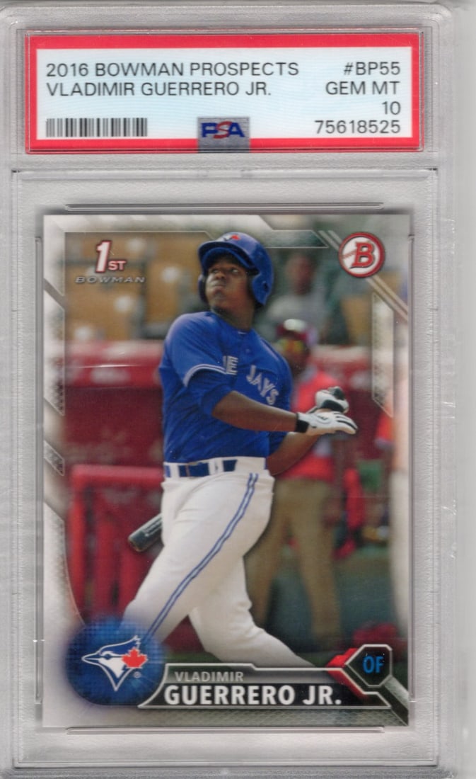 Vladimir Guerrero Jr. 1st Bowman 2016 Bowman #BP55 PSA 10 Blue Jays Baseball Card (1 of 2)