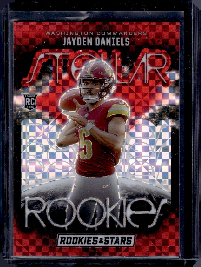 Jayden Daniels Stellar Rookies Red Plaid Prizm 2024 Rookies & Stars #SR-JDS Commanders: Panini Select, Prizm, Mosaic, Contenders, Zenith, Phoenix, Illusions, Absolute, Rookie NFL Sports Trading Cards, SP, SSP, Cards, Football Cards for Sale Near Me, Superbowl & Hall of Fame Player Cards,
