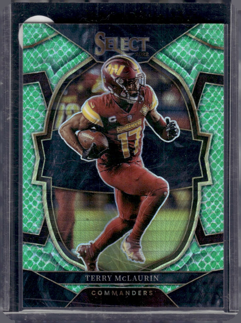 Terry McLaurin Dragon Scale Prizm /99 2022 Select #77 Commanders Football Card: Panini Select, Prizm, Mosaic, Contenders, Zenith, Phoenix, Illusions, Absolute, Rookie NFL Sports Trading Cards, SP, SSP, Cards, Football Cards for Sale Near Me, Superbowl & Hall of Fame Player Cards,