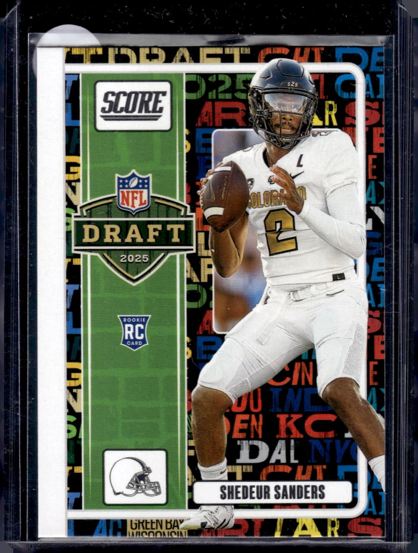 Shedeur Sanders Rookie Card NFL Draft 2025 Panini Score #2 Cleveland Browns: Panini Select, Prizm, Mosaic, Contenders, Zenith, Phoenix, Illusions, Absolute, Rookie NFL Sports Trading Cards, SP, SSP, Cards, Football Cards for Sale Near Me, Superbowl & Hall of Fame Player Cards,
