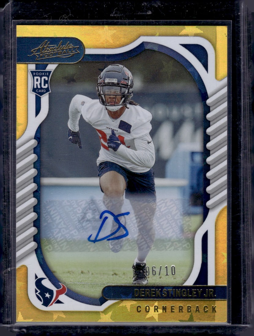 Derek Stingley Jr. Rookie Auto Gold /10 2022 Panini Absolute #158 Houston Texans (1 of 2)