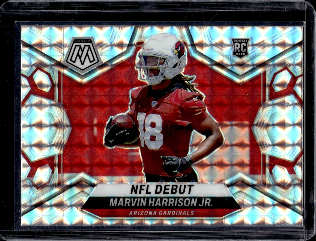 Marvin Harrison Jr. Rookie Card Silver Mosaic Prizm 2024 Panini Mosaic #283 Cardinals: Panini Select, Prizm, Mosaic, Contenders, Zenith, Phoenix, Illusions, Absolute, Rookie NFL Sports Trading Cards, SP, SSP, Cards, Football Cards for Sale Near Me, Superbowl & Hall of Fame Player Cards,