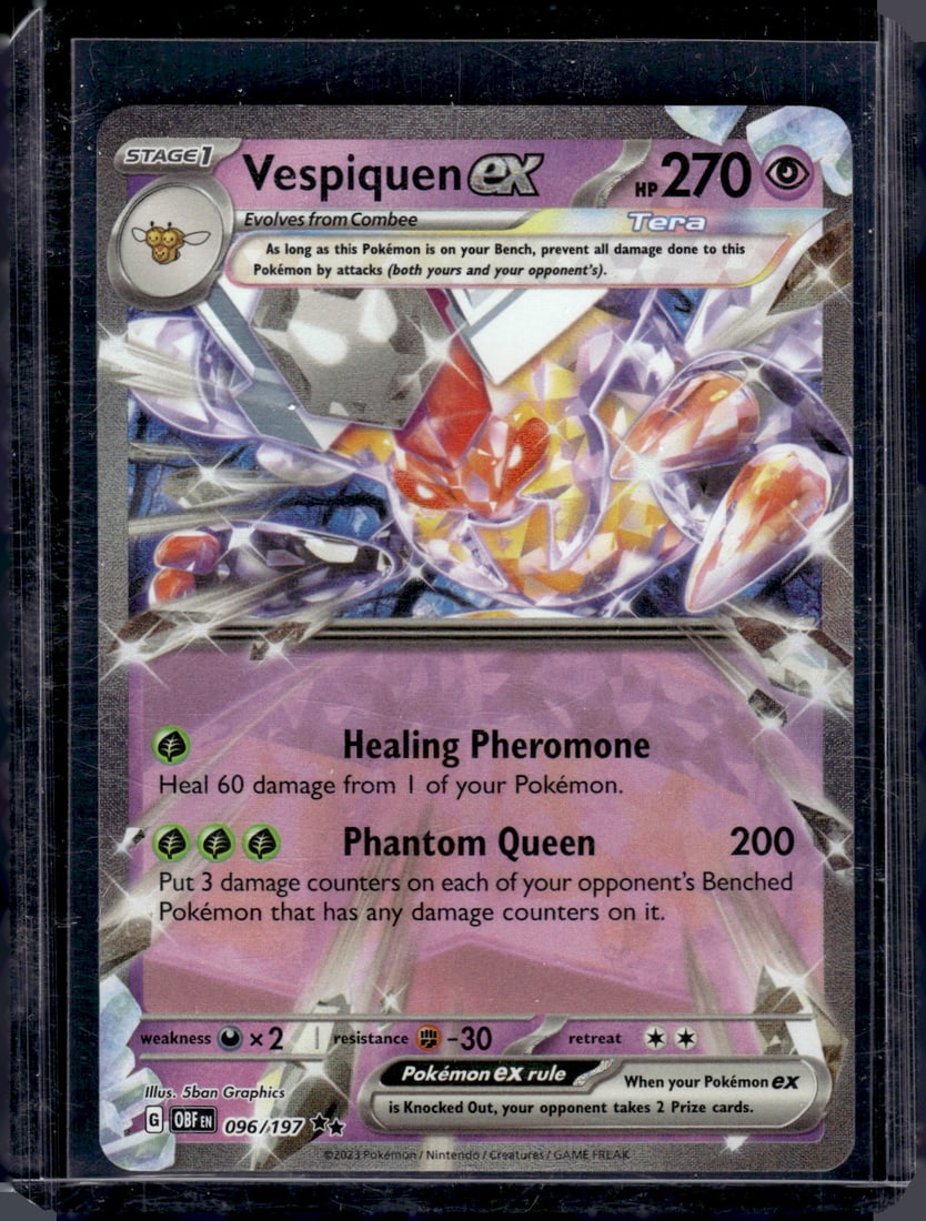 2023 Pokemon Obsidian Flames Vespiquen Ex Double Rare #96: TCG, Pikachu, Charizard, Rare, Secret Rare, Holo Cards, Pokemon & TCG Cards sold near Me, Nintendo, Evee, Houndoom, Reverse Holo Cards, 3 Star Ultra Rare, EX