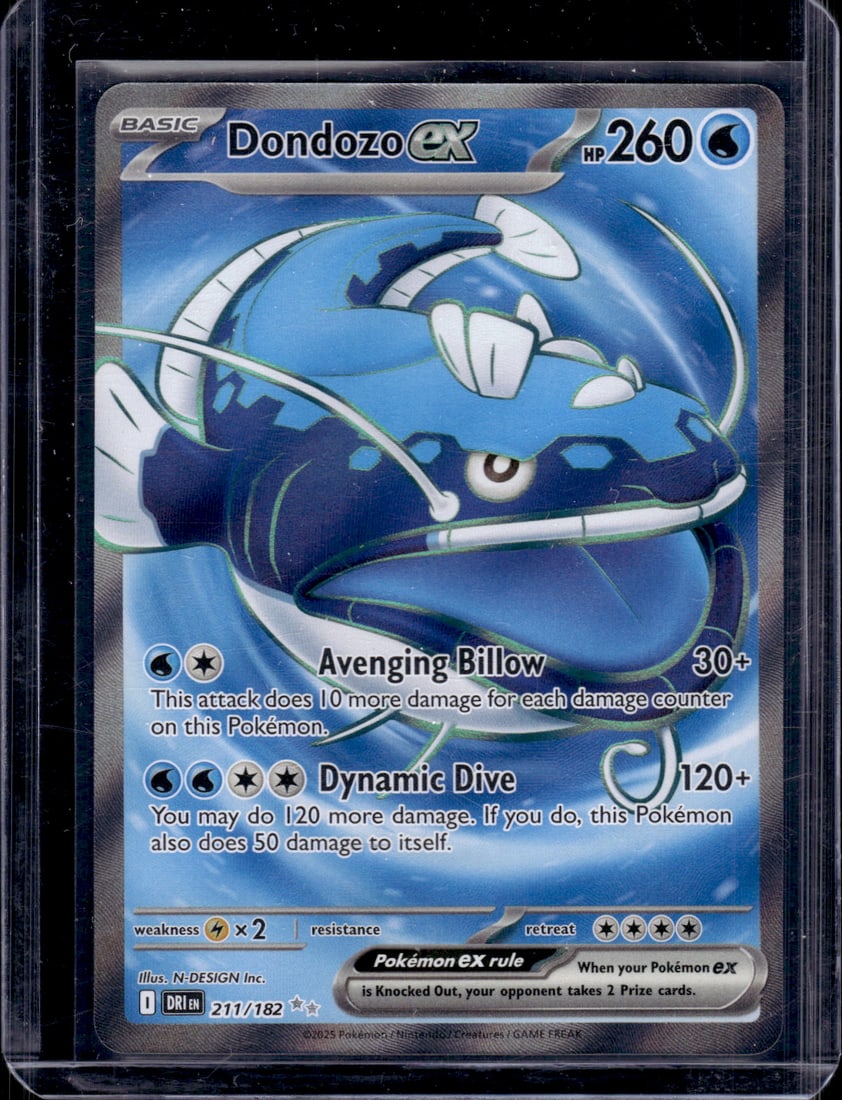 2025 Pokemon Destined Rivals Dondozo Ex Full Art Ultra Rare #211 (1 of 2)