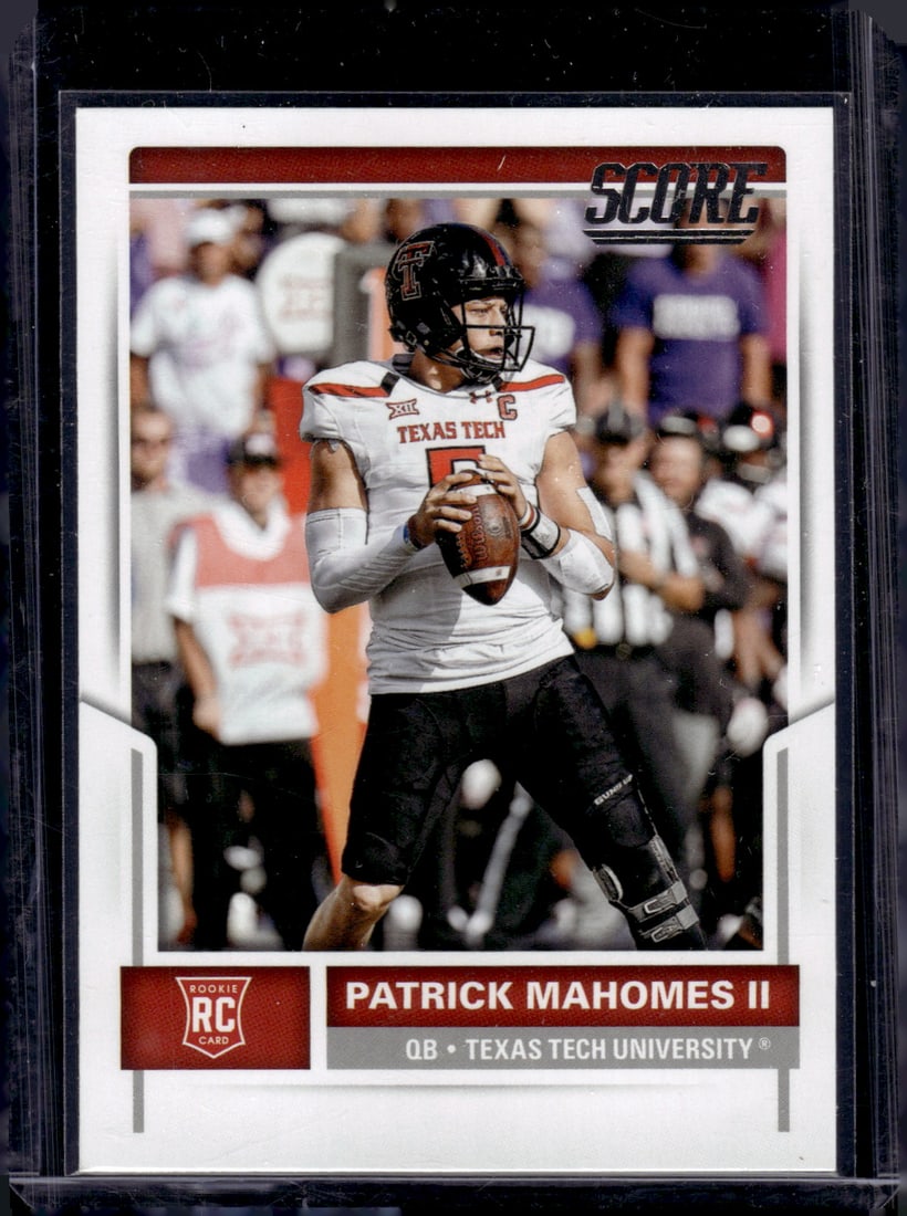 Patrick Mahomes Rookie Card 2017 Panini Score #403 Texas Tech, Chiefs Football Card (1 of 2)