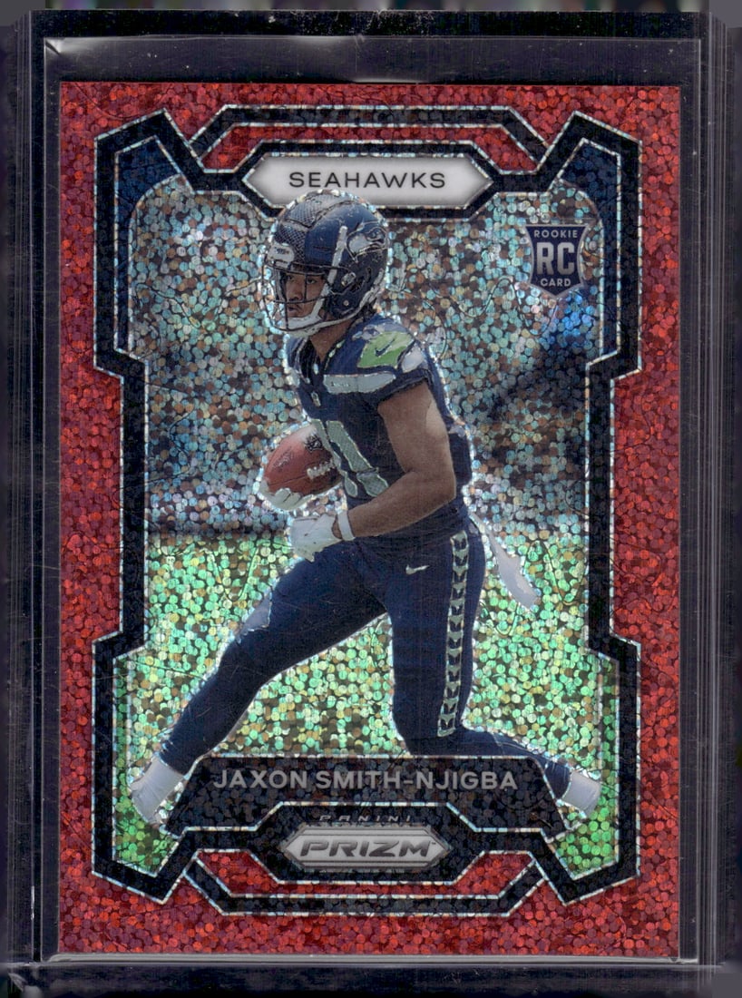 Jaxon Smith-Njigba Rookie Card Red Sparkle Prizm SP 2023 Panini Prizm #390 Seahawks (1 of 2)