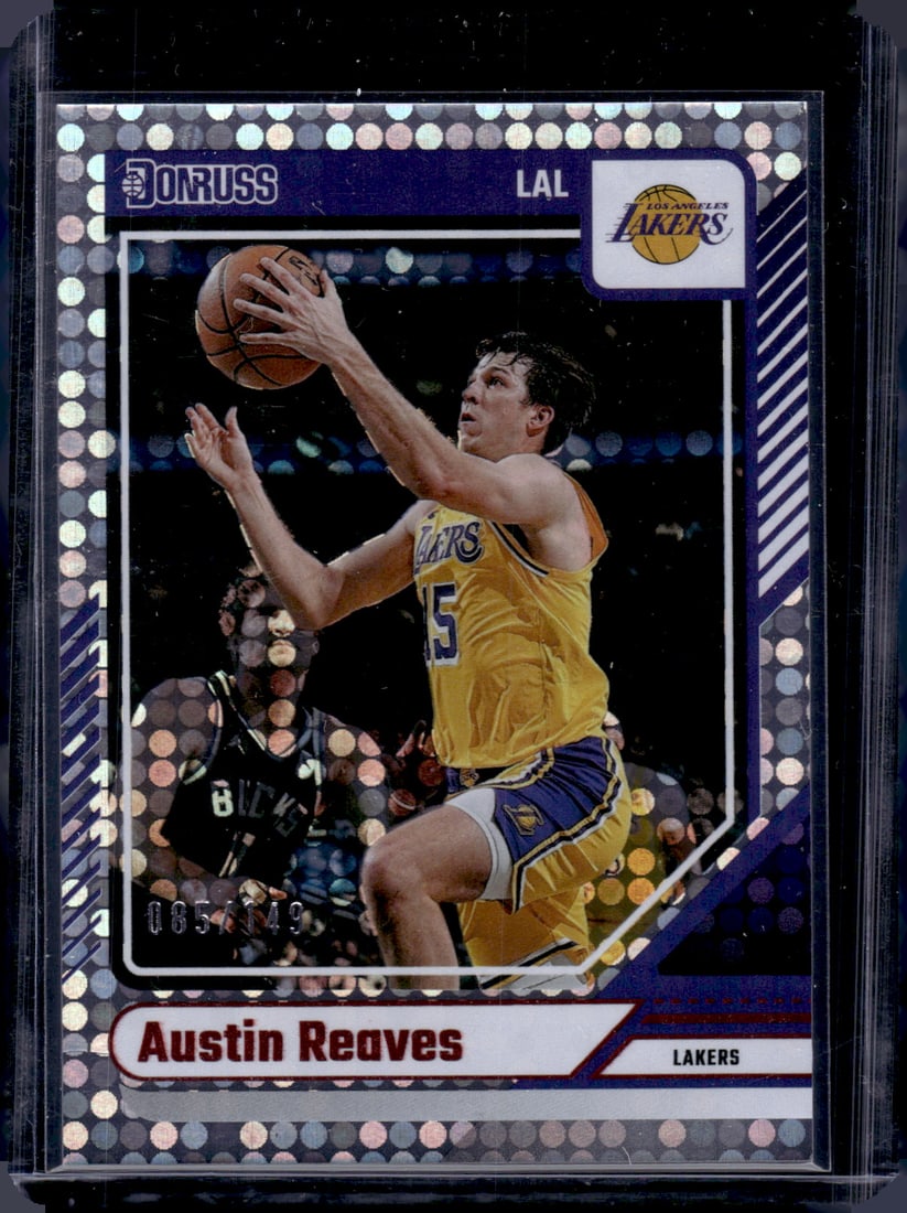 Austin Reaves Red Disco /149 2024-25 NBA Hoops #163 Lakers Basketball Card (1 of 2)