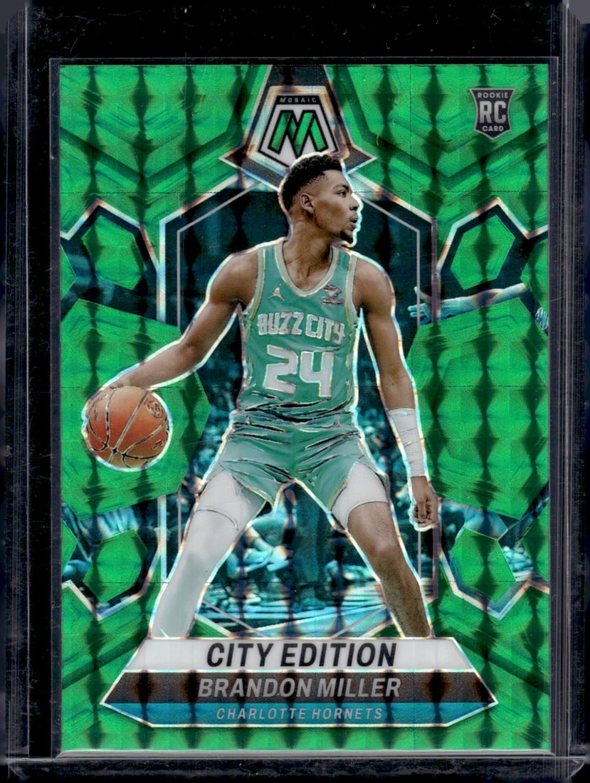 Brandon Miller Rookie Card Green Mosaic Prizm 2023-24 Panini Mosaic #277 Hornets (1 of 2)