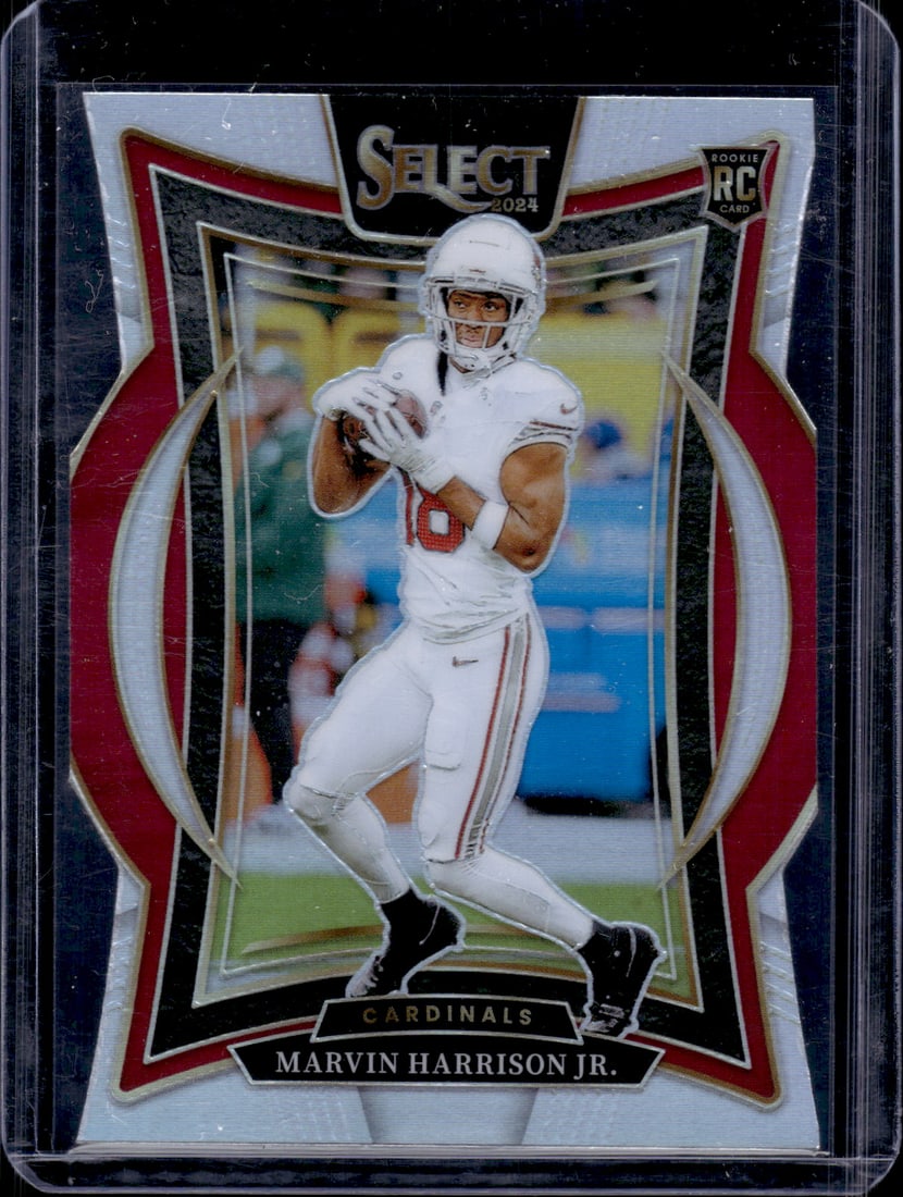 Marvin Harrison Jr. Rookie Card Silver Prizm Die Cut 2024 Panini Select #28 Cardinals: Panini Select, Prizm, Mosaic, Contenders, Zenith, Phoenix, Illusions, Absolute, Rookie NFL Sports Trading Cards, SP, SSP, Cards, Football Cards for Sale Near Me, Superbowl & Hall of Fame Player Cards,