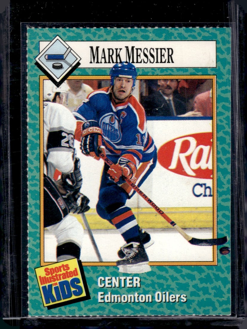Mark Messier 1989 Sports Illustrated Kids #100 Edmonton Oilers: Upper Deck Vintage NHL Hockey Trading & Sports Cards, Old Sports Cards for Sale Near Me, Stanley Cup & Hall of Fame Players, Valuable Auction Memorabilia Lots for Sale On Line